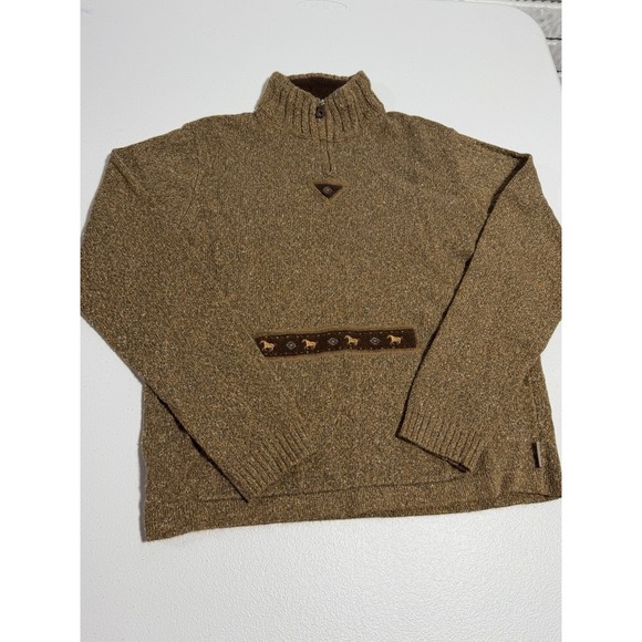 Woolrich Sweaters - Woolrich Pullover 1/4 Zip Sweater Long Sleeve Brown Women's M Pony Vintage Cozy